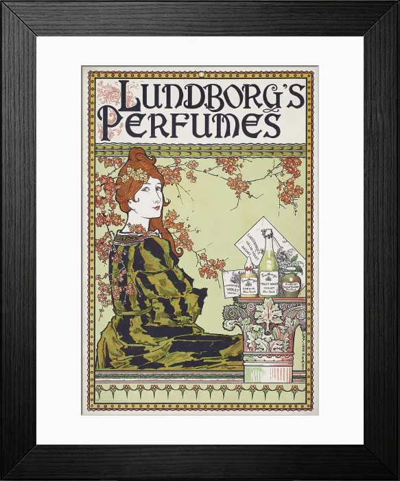 Framed Print : Lundborg's perfumes, 1894. Creator: Rhead; Louis John (1858-1926) Framed Print : Lundborg's perfumes, 1894. Creator: Rhead; Louis John (1858-1926)