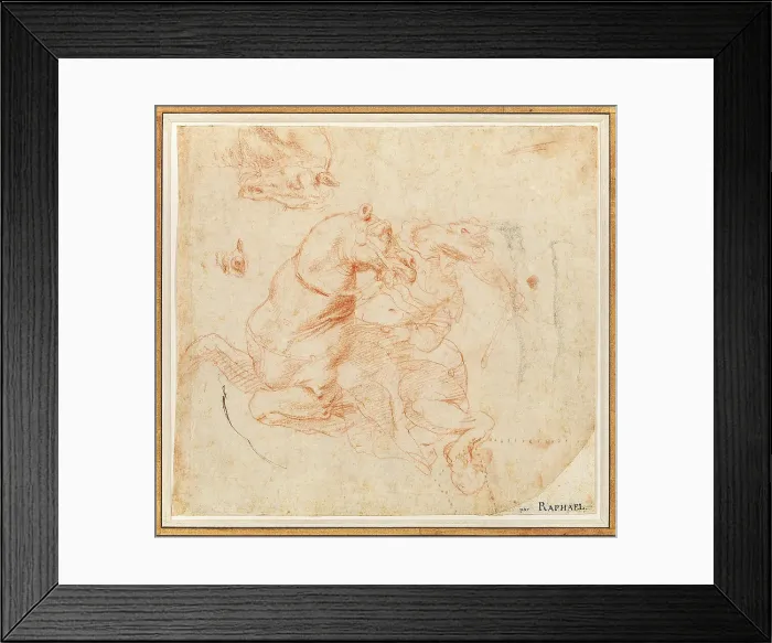 Framed Print : Study for the Battle of the Milvian Bridge, c1516-1517. Creator: Raphael (Raffaello Sanzio da Urbino) (1483-1520) Framed Print : Study for the Battle of the Milvian Bridge, c1516-1517. Creator: Raphael (Raffaello Sanzio da Urbino) (1483-1520)