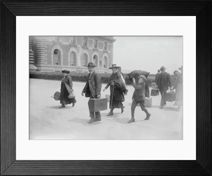 Framed Print : Arriving at Ellis Island, between c1915 and c1920. Creator: Bain News Service Framed Print : Arriving at Ellis Island, between c1915 and c1920. Creator: Bain News Service