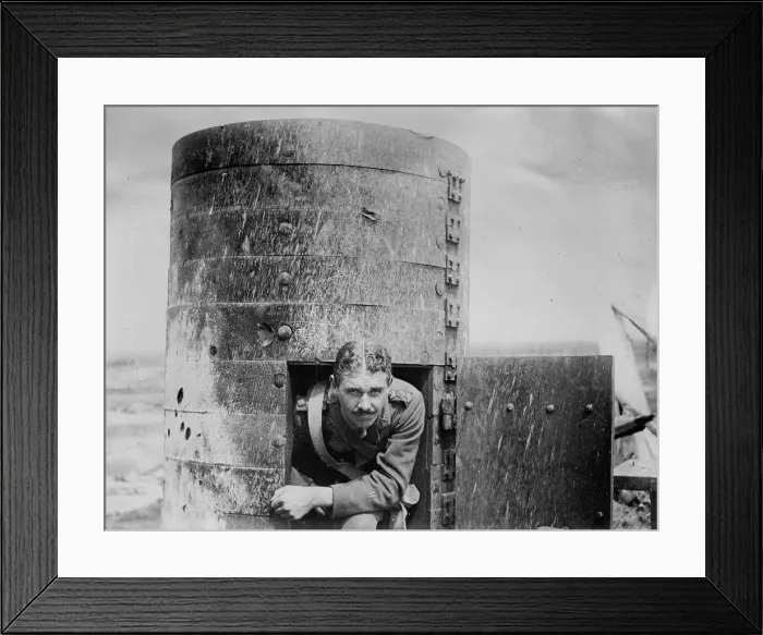 Framed Print : Captured armored observation tank of Germans, between c1915 and c1920. Creator: Bain News Service Framed Print : Captured armored observation tank of Germans, between c1915 and c1920. Creator: Bain News Service