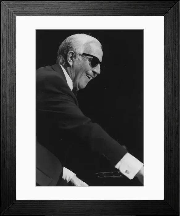 Framed Print : George Shearing, David Jacobs, Barbican, London, 1996. Creator: Brian Foskett Framed Print : George Shearing, David Jacobs, Barbican, London, 1996. Creator: Brian Foskett