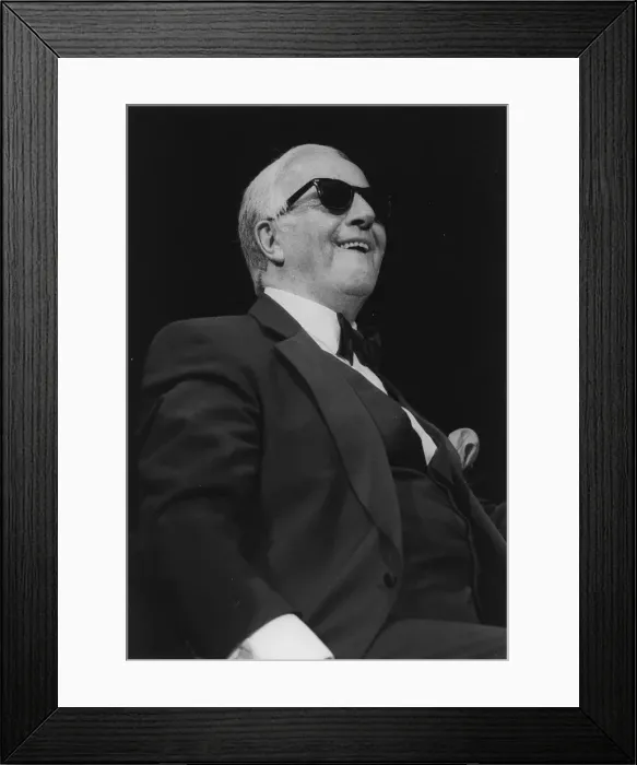 Framed Print : George Shearing, David Jacobs, Barbican, London, 1996. Creator: Brian Foskett Framed Print : George Shearing, David Jacobs, Barbican, London, 1996. Creator: Brian Foskett