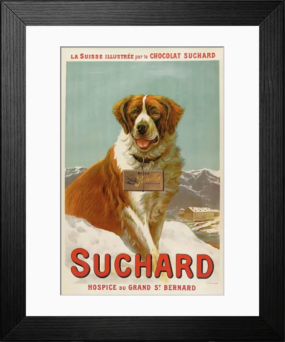 Framed Print : Suchard. Hospice du Grand St. Bernard, 1902. Creator: Husson; Joseph Marie (1864-1910) Framed Print : Suchard. Hospice du Grand St. Bernard, 1902. Creator: Husson; Joseph Marie (1864-1910)