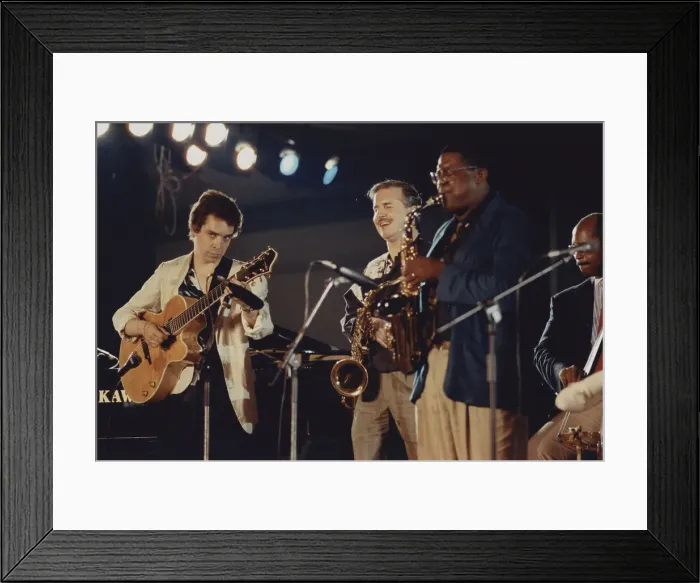 Framed Print : Jesse Davis, Eddie Jones, Howard Alden, Scott Hamilton... North Sea Jazz Festival, 1992. Creator: Brian Foskett