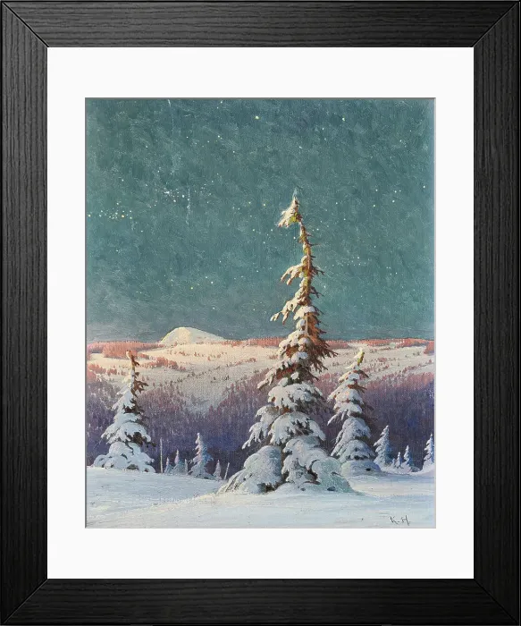 Framed Print : Winter night in the Black Forest. Creator: Hauptmann; Karl (1880-1947) Framed Print : Winter night in the Black Forest. Creator: Hauptmann; Karl (1880-1947)