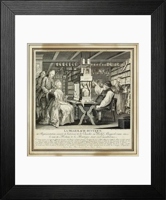 Framed Print : The Rustic Pharmacy, 1774. Creator: Locher; Gottfried (1735-1795) Framed Print : The Rustic Pharmacy, 1774. Creator: Locher; Gottfried (1735-1795)