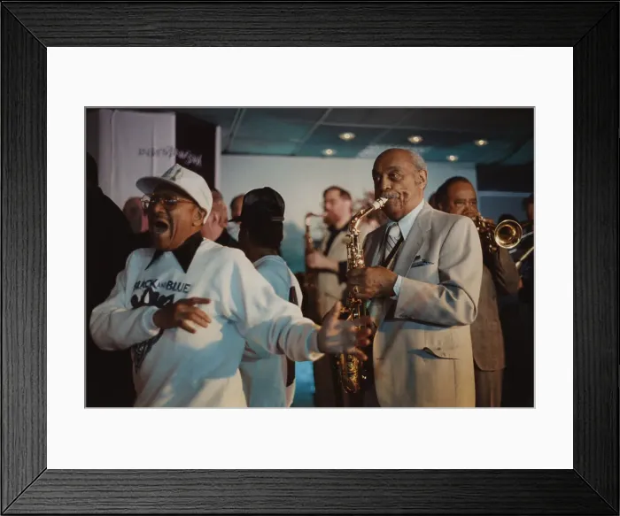 Framed Print : Benny Carter and the Nicholas Brothers, Jazz Inn Party All Star Big Band, Nordwijk, Netherlands, 1989 Creator: Brian Foskett Framed Print : Benny Carter and the Nicholas Brothers, Jazz Inn Party All Star Big Band, Nordwijk, Netherlands, 1989 Creator: Brian Foskett