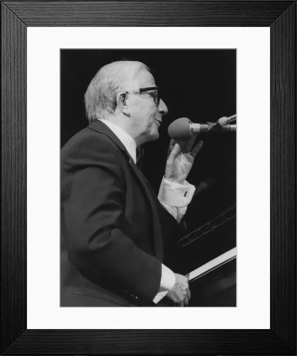 Framed Print : George Shearing, David Jacobs, Barbican, London, 1996. Creator: Brian Foskett Framed Print : George Shearing, David Jacobs, Barbican, London, 1996. Creator: Brian Foskett