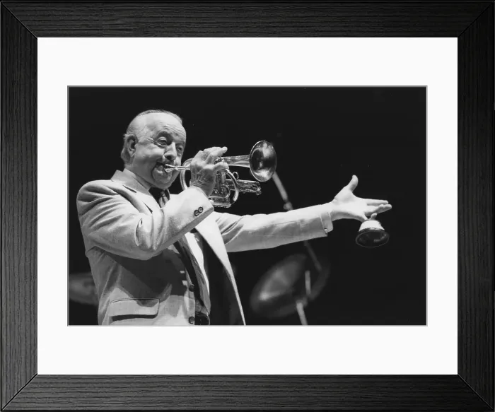 Framed Print : Kenny Baker, British All Star Band, Barbican, London, 1993. Creator: Brian Foskett Framed Print : Kenny Baker, British All Star Band, Barbican, London, 1993. Creator: Brian Foskett