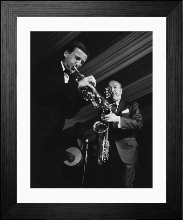 Framed Print : Pat Halcox, Bud Freeman, Daily Mail International Jazz Festival, Manchester, 1963. Creator: Brian Foskett Framed Print : Pat Halcox, Bud Freeman, Daily Mail International Jazz Festival, Manchester, 1963. Creator: Brian Foskett