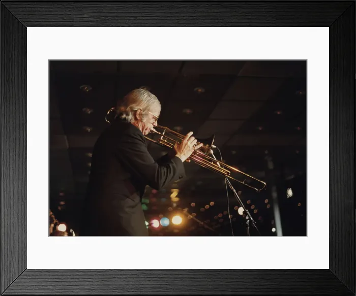 Framed Print : Bob Brookmeyer, Jazz Inn Party, Nordwijk, Netherlands, 1989. Creator: Brian Foskett Framed Print : Bob Brookmeyer, Jazz Inn Party, Nordwijk, Netherlands, 1989. Creator: Brian Foskett