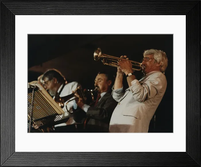 Framed Print : Conte Candoli, Shorty Rogers, Bud Shank, North Sea Jazz Festival, The Hague, Netherlands, 1991. Creator: Brian Foskett Framed Print : Conte Candoli, Shorty Rogers, Bud Shank, North Sea Jazz Festival, The Hague, Netherlands, 1991. Creator: Brian Foskett