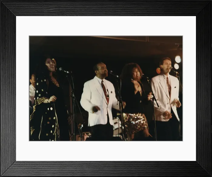 Framed Print : Jon-Judith-Aria Hendricks and Kevin Burke, North Sea Jazz Festival, Netherlands, 1991. Creator: Brian Foskett Framed Print : Jon-Judith-Aria Hendricks and Kevin Burke, North Sea Jazz Festival, Netherlands, 1991. Creator: Brian Foskett