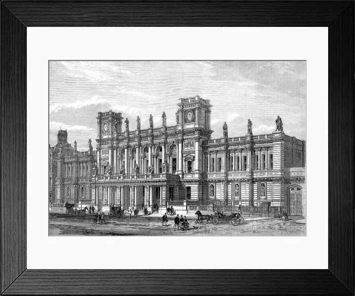 Framed Print : New buildings of the London University, Burlington Gardens, opened by the Queen on Wednesday, 1870. Creator: Unknown Framed Print : New buildings of the London University, Burlington Gardens, opened by the Queen on Wednesday, 1870. Creator: Unknown