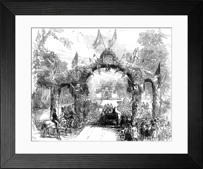 Framed Print : Arrival of the Earl of Pembroke at Wilton, 1871. Creator: Unknown