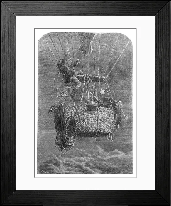 Framed Print : Aerial Voyages, 1870. Creator: C Laplante Framed Print : Aerial Voyages, 1870. Creator: C Laplante