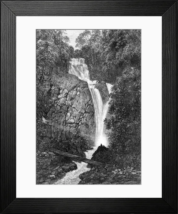 Framed Print : The Duke of Edinburgh at Penang: waterfall near Penang, 1870. Creator: Unknown Framed Print : The Duke of Edinburgh at Penang: waterfall near Penang, 1870. Creator: Unknown