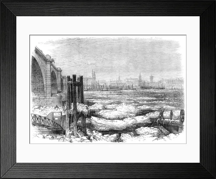 Framed Print : Ice in the Thames at London Bridge, 1870. Creator: Unknown Framed Print : Ice in the Thames at London Bridge, 1870. Creator: Unknown