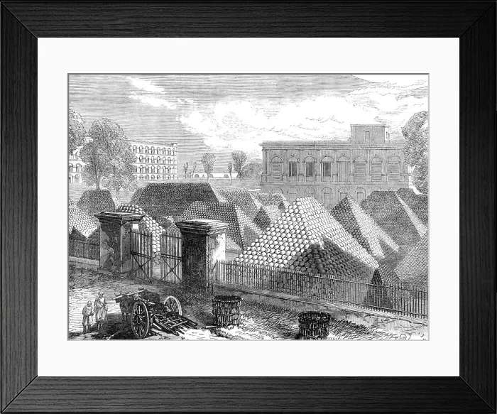 Framed Print : Government House Fort and Dalhousie Barracks, Calcutta, 1870. Creator: Unknown Framed Print : Government House Fort and Dalhousie Barracks, Calcutta, 1870. Creator: Unknown