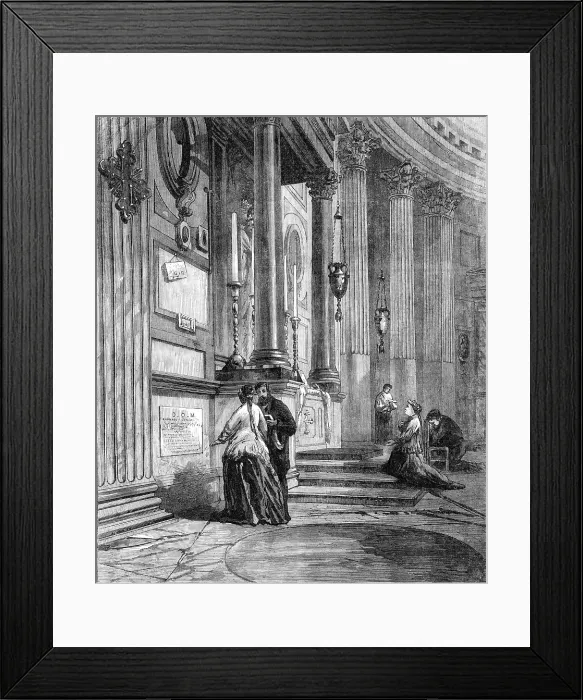 Framed Print : The Tomb of Raffaelle, in the Pantheon at Rome, 1870. Creator: Unknown Framed Print : The Tomb of Raffaelle, in the Pantheon at Rome, 1870. Creator: Unknown