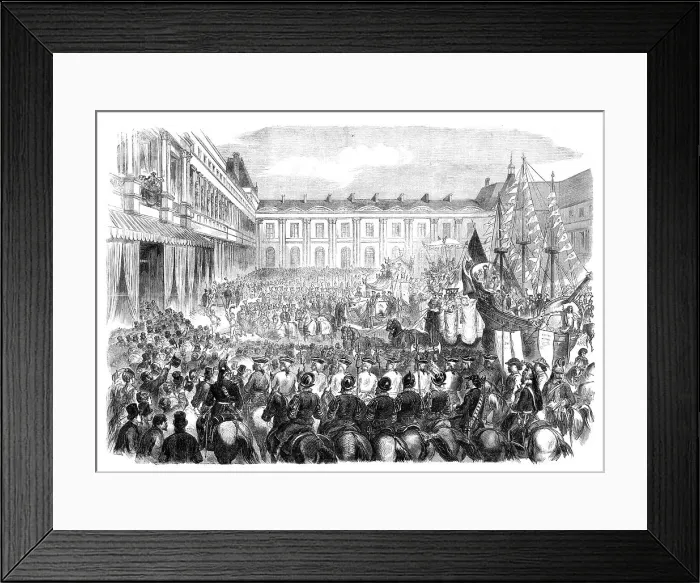 Framed Print : Shrove Tuesday procession of the Fat Ox at the Tuileries, Paris, 1870. Creator: Unknown Framed Print : Shrove Tuesday procession of the Fat Ox at the Tuileries, Paris, 1870. Creator: Unknown