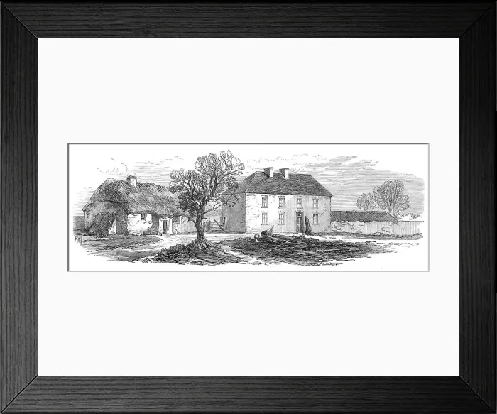 Framed Print : Sketches from Ireland: cabin and farmhouse of Crawford, at Killallon, 1870. Creator: Unknown Framed Print : Sketches from Ireland: cabin and farmhouse of Crawford, at Killallon, 1870. Creator: Unknown