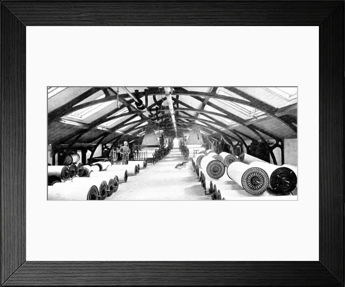 Framed Print : An important process in the cotton industry: a sizing-room, 1909. Creator: Unknown Framed Print : An important process in the cotton industry: a sizing-room, 1909. Creator: Unknown