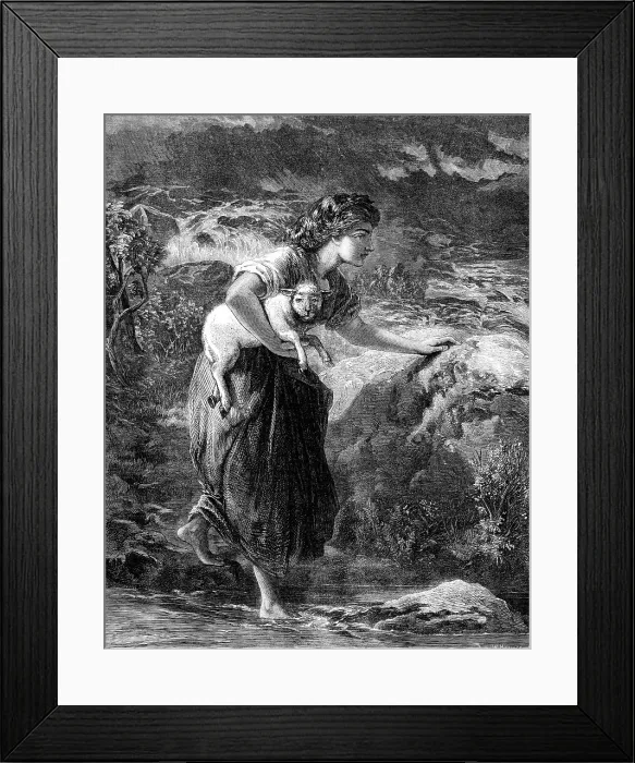 Framed Print : Saved From The Flood, by F. W. Topham...Society of Painters in Water Colours, 1871. Creator: William Hollidge Framed Print : Saved From The Flood, by F. W. Topham...Society of Painters in Water Colours, 1871. Creator: William Hollidge