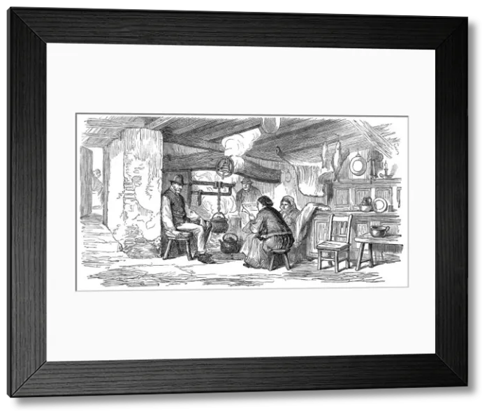 Framed Print : Sketches from Ireland: kitchen where Crawford was fired at, 1870. Creator: Unknown Framed Print : Sketches from Ireland: kitchen where Crawford was fired at, 1870. Creator: Unknown