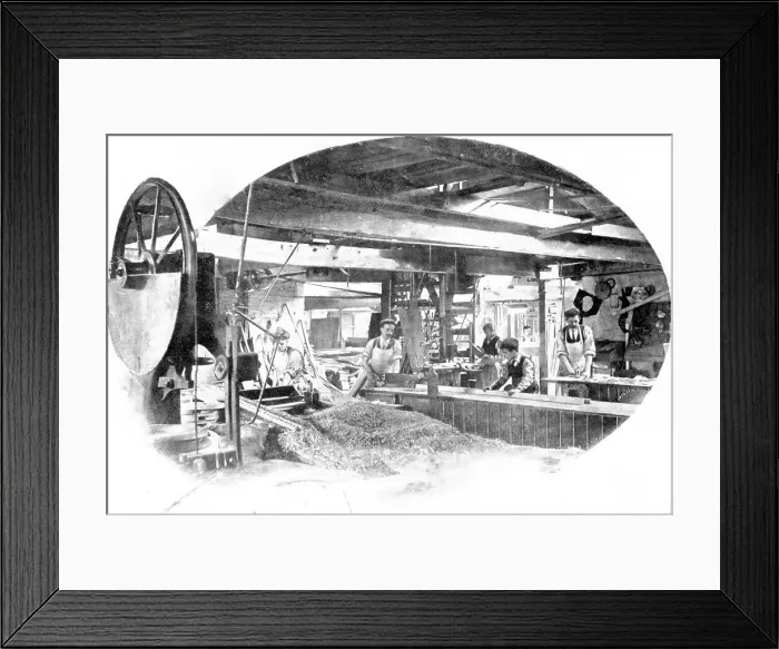 Framed Print : A corner of the cabinet-works: wood-working machinery, 1909. Creator: Unknown Framed Print : A corner of the cabinet-works: wood-working machinery, 1909. Creator: Unknown