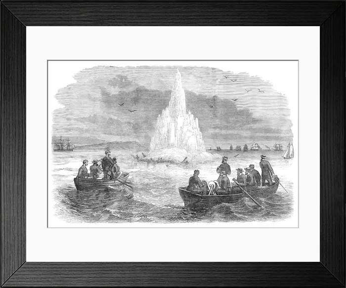 Framed Print : Blowing up of the wreck of the Golden Fleece in the Bristol Channel, 1870. Creator: Unknown Framed Print : Blowing up of the wreck of the Golden Fleece in the Bristol Channel, 1870. Creator: Unknown