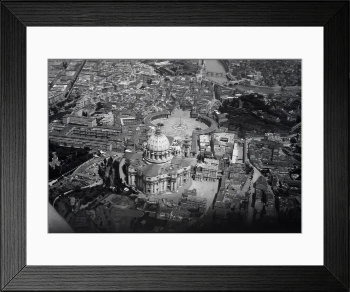 Framed Print : Bird's-eye view of Basilica of St. Peter in the Vatican, 1928. Creator: Mittelholzer; Walter (1894-1937) Framed Print : Bird's-eye view of Basilica of St. Peter in the Vatican, 1928. Creator: Mittelholzer; Walter (1894-1937)