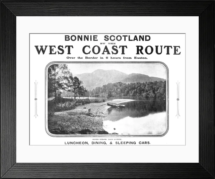 Framed Print : Bonnie Scotland by the West Coast Route - over the border in 6 hours from Euston, 1909. Creator: Unknown Framed Print : Bonnie Scotland by the West Coast Route - over the border in 6 hours from Euston, 1909. Creator: Unknown