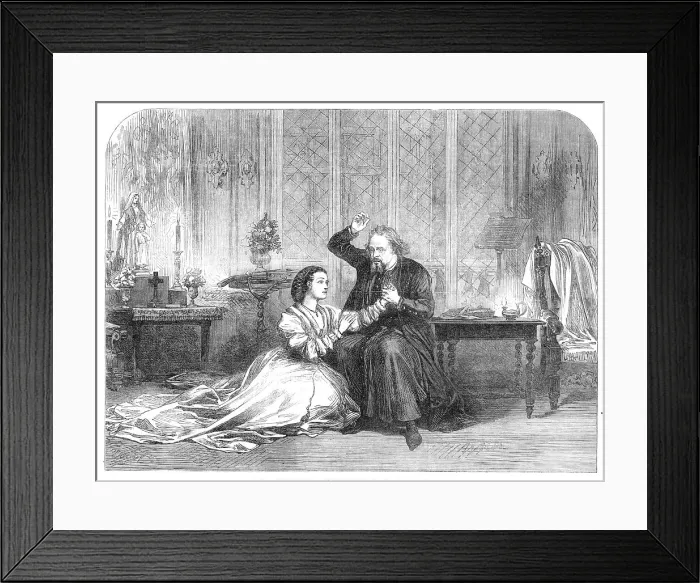 Framed Print : Scene from The Fool's Revenge, at the Queen's Theatre, 1870. Creator: Unknown Framed Print : Scene from The Fool's Revenge, at the Queen's Theatre, 1870. Creator: Unknown