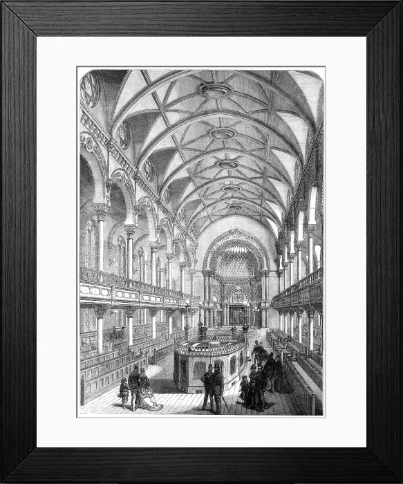 Framed Print : The Central Jewish Synagogue, Great Portland-Street, 1870. Creator: Unknown Framed Print : The Central Jewish Synagogue, Great Portland-Street, 1870. Creator: Unknown