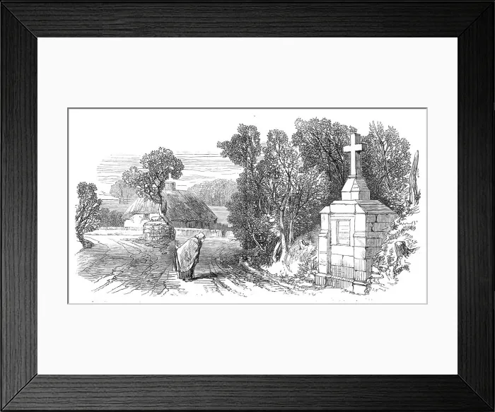 Framed Print : Sketches from Ireland: cross at Kilskeer, to commemorate the murder of Connell, 1870. Creator: Unknown Framed Print : Sketches from Ireland: cross at Kilskeer, to commemorate the murder of Connell, 1870. Creator: Unknown