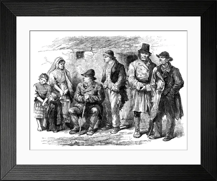 Framed Print : Sketches from Ireland: cottagers at Kildare, 1870. Creator: Unknown Framed Print : Sketches from Ireland: cottagers at Kildare, 1870. Creator: Unknown