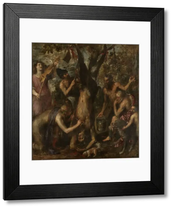 Framed Print : The Flaying of Marsyas, c1573-1575. Creator: Titian (1488-1576) Framed Print : The Flaying of Marsyas, c1573-1575. Creator: Titian (1488-1576)