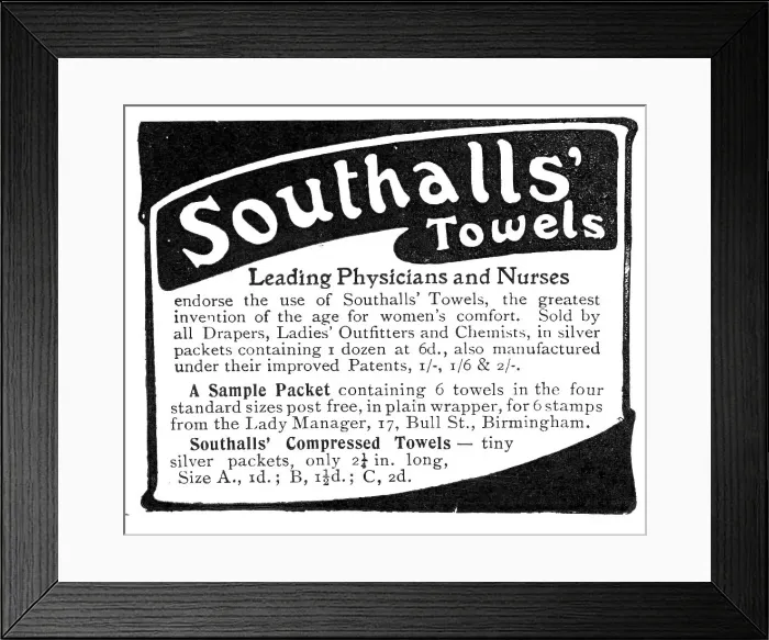 Framed Print : Southalls Towels, 1909. Creator: Unknown Framed Print : Southalls Towels, 1909. Creator: Unknown