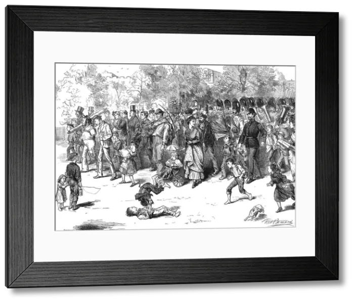 Framed Print : The Guards Band in St. James's Park, 1870. Creator: Joseph Swain Framed Print : The Guards Band in St. James's Park, 1870. Creator: Joseph Swain