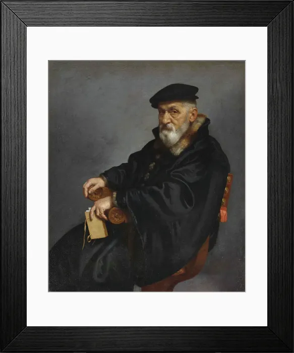 Framed Print : Portrait of a seated old man, c1576. Creator: Moroni; Giovan Battista (1520 / 25-1578) Framed Print : Portrait of a seated old man, c1576. Creator: Moroni; Giovan Battista (1520 / 25-1578)