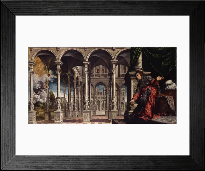 Framed Print : The Annunciation, 1545-1550. Creator: Bordone; Paris (1500-1571) Framed Print : The Annunciation, 1545-1550. Creator: Bordone; Paris (1500-1571)