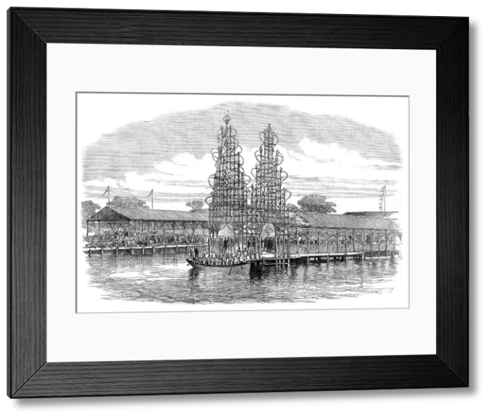 Framed Print : Prince Alfred in Ceylon: landing of His Royal Highness at Colombo, 1870. Creator: Unknown Framed Print : Prince Alfred in Ceylon: landing of His Royal Highness at Colombo, 1870. Creator: Unknown