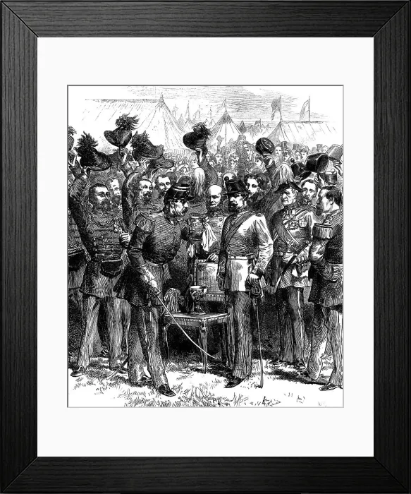 Framed Print : The Belgian Gardes Civiques at Wimbledon Camp: The Vin d'Honneur, 1871. Creator: Unknown Framed Print : The Belgian Gardes Civiques at Wimbledon Camp: The Vin d'Honneur, 1871. Creator: Unknown