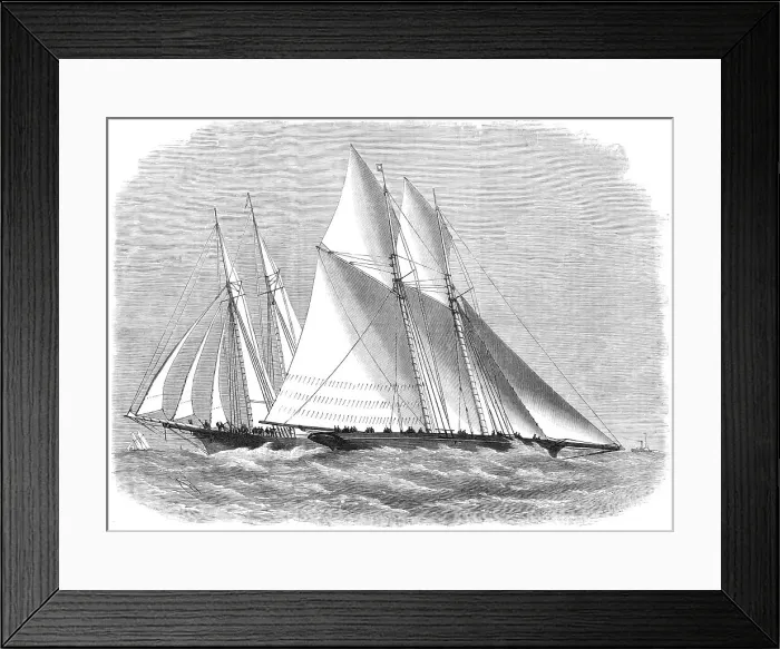 Framed Print : The International Yacht-Race: the Cambria weathering the Sappho off Bonchurch, 1870. Creator: Unknown Framed Print : The International Yacht-Race: the Cambria weathering the Sappho off Bonchurch, 1870. Creator: Unknown