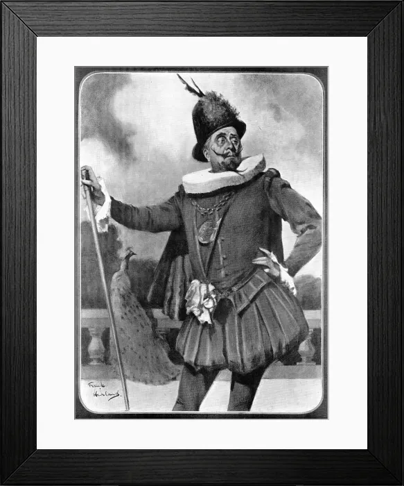 Framed Print : The new actor-knight: Sir Herbert Beerbohm Tree as Malvolio, 1909. Creator: Frank Haviland Framed Print : The new actor-knight: Sir Herbert Beerbohm Tree as Malvolio, 1909. Creator: Frank Haviland
