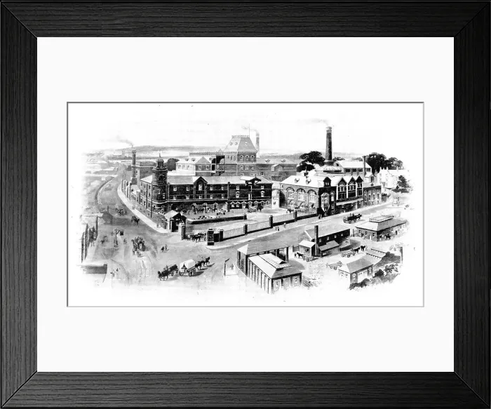 Framed Print : the Nectar of the Gods: Messrs. Greenall and Whitley's famous brewery, 1909. Creator: Unknown