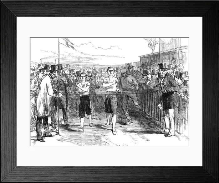 Framed Print : King's College School Athletic Sports: finish of the two-mile walking-match, 1870. Creator: Unknown