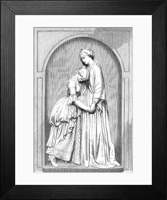 Framed Print : Dinah Consoling Hetty in Prison, by F. J. Williamson, 1870. Creator: Unknown Framed Print : Dinah Consoling Hetty in Prison, by F. J. Williamson, 1870. Creator: Unknown
