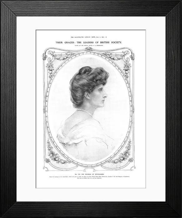 Framed Print : Their Graces: the Leaders of British Society - No. VII. - the Duchess of Devonshire, 1909. Creator: George C Wilmshurst Framed Print : Their Graces: the Leaders of British Society - No. VII. - the Duchess of Devonshire, 1909. Creator: George C Wilmshurst